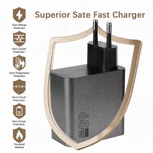 High Quality Custom 65W PC Fireproof PD QC SCP Type-C GaN Tech Fast Charging IN Plug Charger Adapter for Mobile Phone Tablet