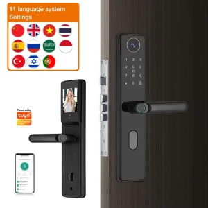 High Quality Digital Password IC Card App Remote Access Tuya Network WiFi Aluminum Alloy Smart Front Door Lock