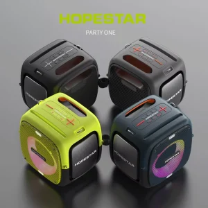 High Quality HOPESTAR Party One RGB Lighting Wireless Speaker Portable Flashing LED Outdoor Smart Waterproof Speaker With Mic