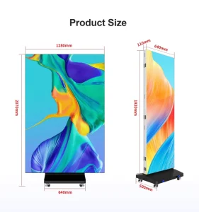 High Quality Indoor Digital 1280*1920mm Seamless Standee Mobile Three Fold P2. 5 P 1.25 Pantallas Led Tri Fold Poster Display