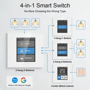 High Quality L8 LCD Touch Panel Tuya Wifi Zigbee 1/2/3 Gang Curtain Smart Wall Light Switch Work With Alexa Google
