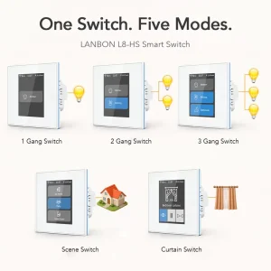High Quality L8 LCD Touch Panel WIFI MESH 1 2 3 Gang Scene Curtain Smart Wall Light Switch Work With Smart Living Alexa
