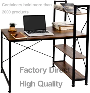High Quality Modern Office Furniture Home Office Computer Desk with Side Shelf Wooden