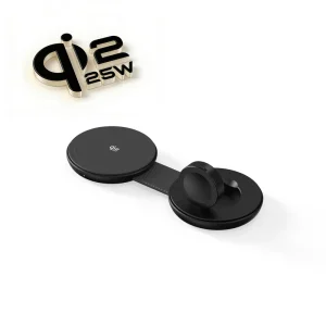 High Quality Portable Fast Wireless Charging Foldable 2 in 1 Magnetic Qi2.2 25W Wireless Charger Pad