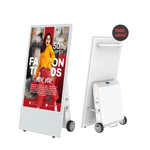 High Quality Portable Mobile Premium Advertising LCD Display Screen Digital Signage Android 1800cd/m Brightness