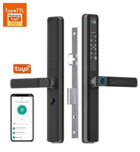 High Quality Safe WiFi Smart Door Lock with Fingerprint Unlock Tuya App Control IP68 Rated for Wood Steel Doors