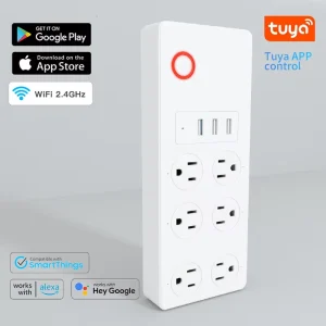 High Quality Smart Home Multi-Outlet Power Strip WIFI Connectivity Remote Control Intelligent Timer Switch Plug Sockets Custom