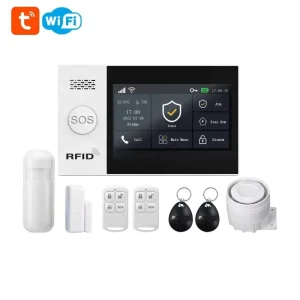 High Quality WIFI GSM Home Security Alarm System with Camera Wireless Tuya Intruder Alarm System Smart Life APP GS107