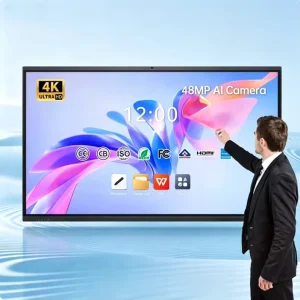 High Resolution 4K Black Interactive Whiteboard Display Smart Touch Screen Monitor Android/Windows OS Intel Core I3/I5/I7