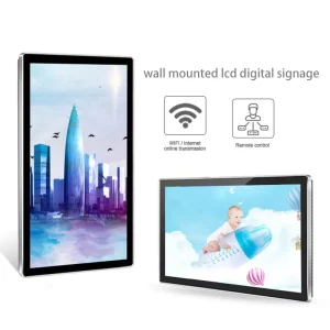 High Resolution Wifi Wall Mounted Touch Screen LCD Advertising Display For Retail Store Shopping Mall Restaurant