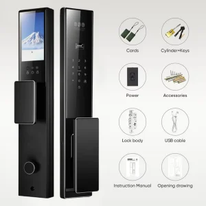 High Security 15 Languages 3D Face Recognition Keyless Entry Face ID Smart Door Lock