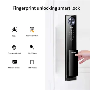 High Security 3D Face Wi Fi Automatic Smart Lock with Tuya APP Fingerprint Password for Steel Door