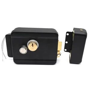 High Security Double Cylinder Inside Outside Smart Home Keys 12V Door Lock Electric Rim Lock