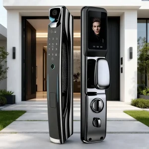 High Security Fingerprint Smart Door Lock with 3D Face Recognition Wi Fi Memory Card Support for Aluminum Wood Doors