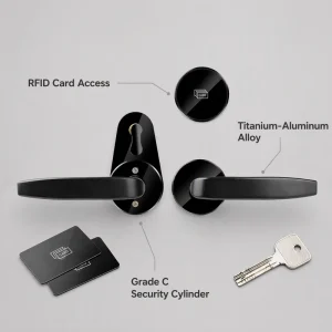 High Security RFID Smart Hotel Lock ANSI Standard Electronic Door Lock System Free Software