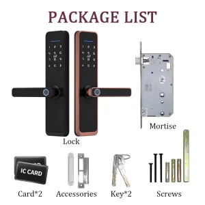 High Security Smart Home Door Lock Works with Tuya or Ttlock App Electric Intelligent Password Fingerprint Door Lock