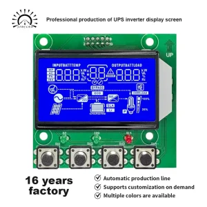 High Visibility Blue Segment LCD Screen Interactive UPS Display Fault Code Current Wattage Stable Performance Long Service Life