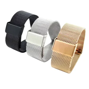 High-quality Quick-release Custom Adjustable Milanese Mesh Stainless Steel Smart Watch Bracelet Strap 16 18 20 22 24mm