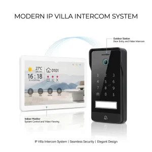 Hiwink 2K IP Video Door Phone System for Villa with 8 Indoor Monitors 4 Outdoor Units Radar Detection Smart Access Control