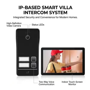 Hiwink Villa Intercom System 2K IP Video Door Phone Kit Supports 8 Indoor Units 4 Cameras NFC Face ID Unlock Smart Home