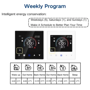 Holiday Mode Thermostat with Group Control Alexa Voice Wifi Thermostat for Floor Water Heating Thermostat