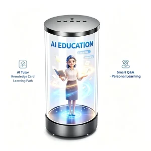 Holographic AI Digital Human Voice Chat Assistant Interactive Hologram Cabin Smart Reception Terminal for Retail Store Lobby