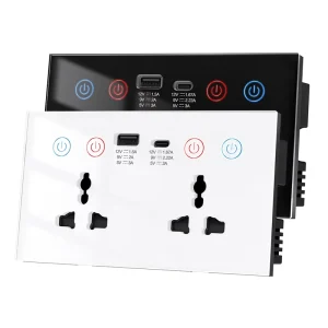 Home Automation Tuya Smart Life Voice Control Alexa Power Monitor US EU UK Plug USB Type-C Socket 10A WiFi Wall Socket