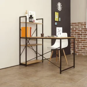 Home Bedroom Furniture Pc Studio Laptop Office Computer Desk with Bookshelf Adjustable Workstation Writing Desktop Study Table