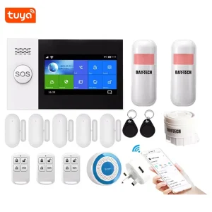 Home Security Alarm System Tuya Smart Control Sensor Kit WiFi GSM Alarm Burglar Fire Smoke Window Door PSTN Network
