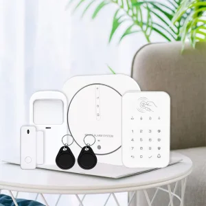 Home Security Alarm System with PIR Motion Sensors GSM & Wi-Fi ABS Material Fire Detection