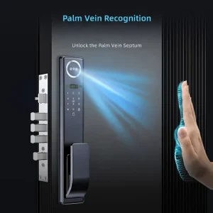 Home Security Digital Smart Wood Door Lock with 3D Face Recognition High Speed and Low False Built in Camera and Tuya Wifi