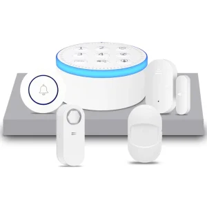 Home Security System 5 Piece WiFi Alarm Kit Wireless Indoor Battery Sensors Self Monitoring Monitoring System
