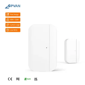 Home Security System Indoor Battery-Powered Easy Installation RF433 Wireless Smart Magnetic Plastic Door/Window Sensor 10m