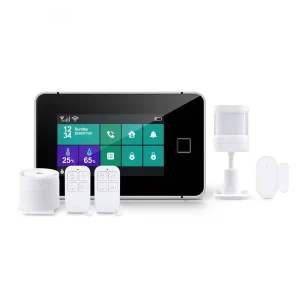 Home Security System LCD Screen Fingerprint Anti-Burglar WIFI GSM Alarm 433MHz SIM Card Supported APP