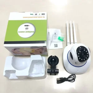 Home Security System Two-Way Audio Wireless Auto Tracking 3 Antenna PTZ 3MP Network Camera CMOS Sensor H.264 Video