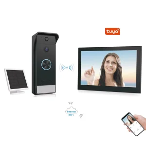 Home Security Wireless Video Intercom Camera Doorbell with 7 inch Touch Screen Smart Wifi Doorbell Remote Monitoring Unlock