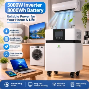 Home Solar Energy System 5kW 7kW 8kW LiFePO4 Battery Pack Solar Panels Complete Kit for Standby Power