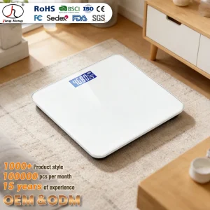 Home-use Smart LCD Tempered Glass Square Body Fat Scale 180kg Capacity Small Health Electronic Scale Rechargeable Model