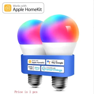 HomeKit Wireless Light Bulb, Siri Voice-Controlled RGBWC AC85-265V Smart LED Bulb