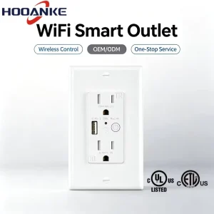 Hooanke OEM/ODM Support 125V 15A Smart Home Electrical Power Socket American Standard ETL Listed