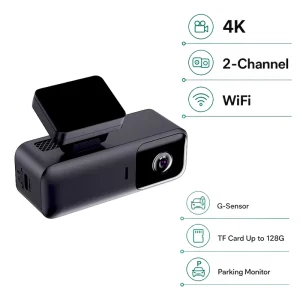 Hot Sales Car Black Box CAR DVR Wifi Dashcam 4k Front and Rear Dual Lens Dash Camera HD Night Vision Dual Lens 4k Dash Cam