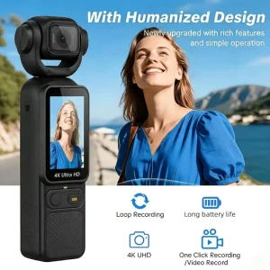 Hot Sell 2.2 Inch Screen Pocket Design 2500mAh Battery Handheld Action Vlog Camera 4K Sport Camera WiFi Vlogging