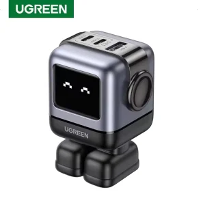 Hot Sell Digital Display 65W Fast Charging Phone Charger GaN 100-240V Smart Robot Wall Charger with PWM Chip for iPhone