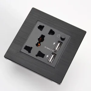 Hot Selling 3+2 pin Universal Electrical Smart Hotel Home Use Wall Socket and 2 USB Wall Outlet Power Socket