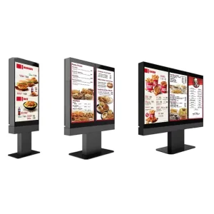 Hot Selling 3×55 Inch Outdoor Triple Screen Lcd Digital Drive-thru Menu Boards Outdoor Advertising Lcd Display