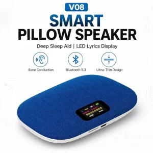 Hot Selling Portable Pillow Speaker V08 with LED Lyrics Display Alarm Long Battery Life Premium Comfort for Music & Deep Sleep