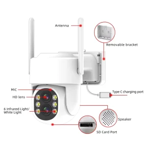 Hot Selling Smart Home Security Camera Two Way Audio Easy to Install WiFi Cctv Ptz Wireless Camera