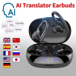 Hot Selling TWS Wireless BT Ear Hook Audifonos Inalambricos Smart Translators Earbuds HD Call Digital Display Earphones