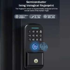 Hot Selling Tuya WIFI Smart Deadbolt Lock Fingerprint Password Code Security Warehouse Home Door Locks