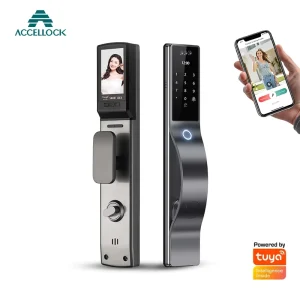 Hot Selling Tuya WQ15 Mortise WiFi Cloud Video Intercom Smart Lock Face Recognition for Wood Steel Aluminum Doors Remote Control